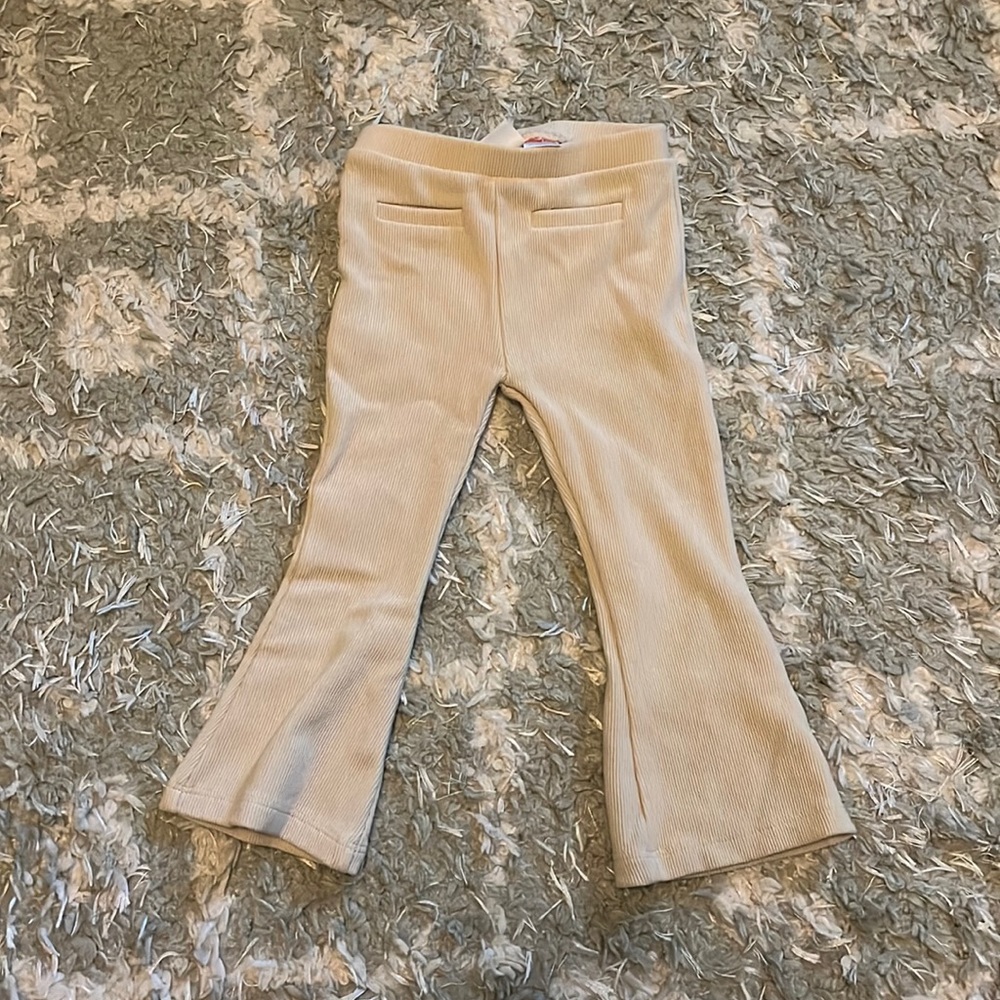 Zara Baby Flared Ottoman Pants in Light Beige